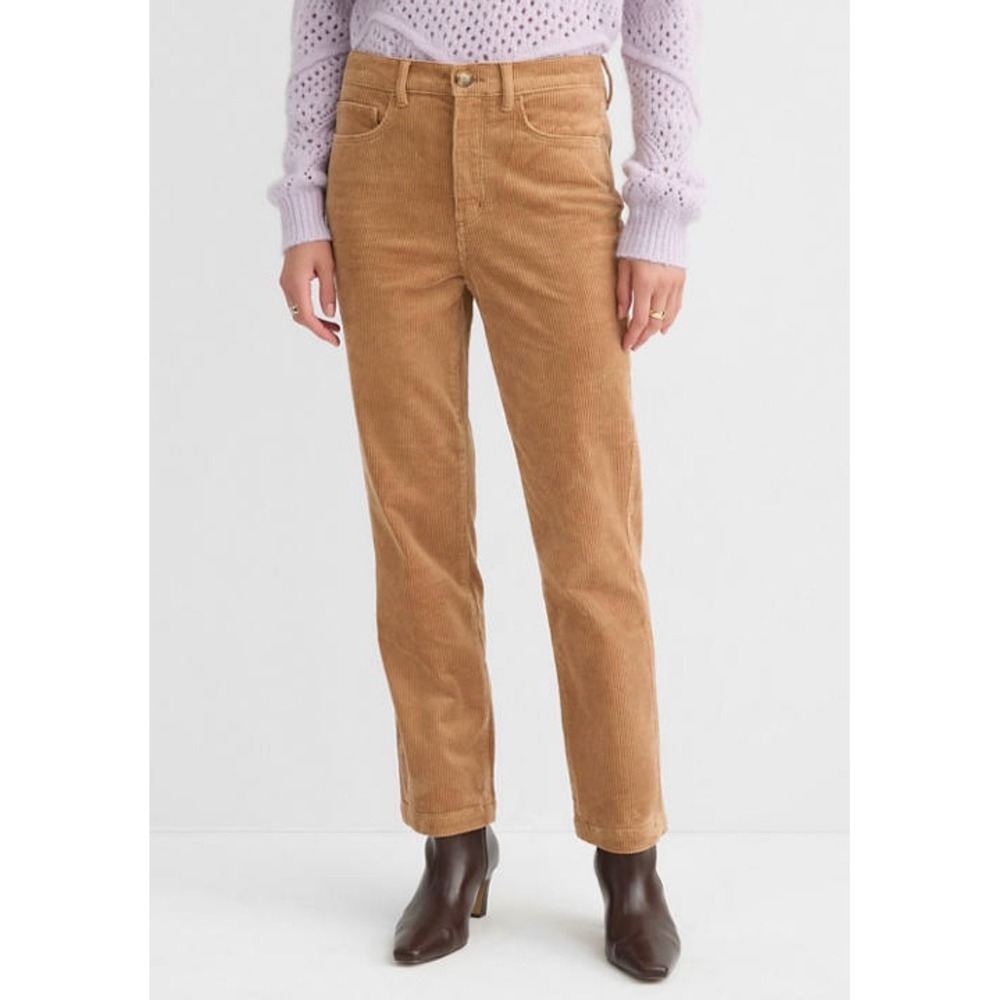 Loft Womens Caramel Brown Corduroy Straight Leg Pants Size 8 29 High Rise - Picture 11 of 11